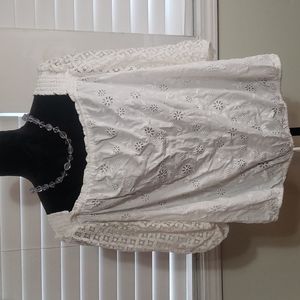 White Eyelet Lace Plus SizeTop